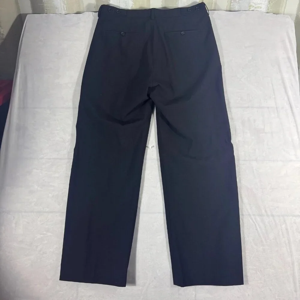Banana Republic Men's Dress Pants Black Stretch Flat Front Front‎ Formal 34R